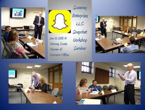 Photo collage of activities during Sweeney Enterprises LLC Workshop Seminar held in June 2015.