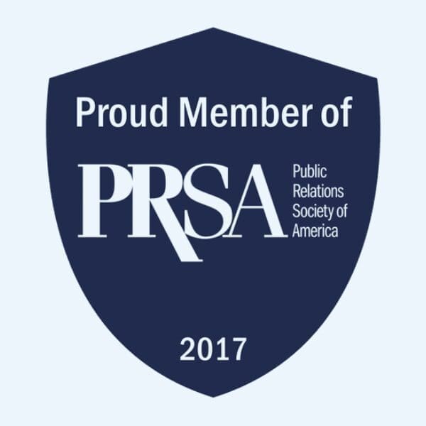 PRSA membership badge, Public Relations Society.